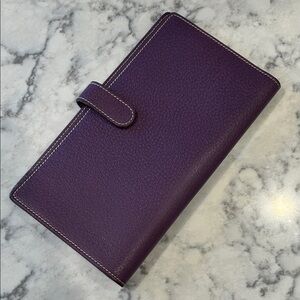 LAI Made in Italy Genuine Leather Wallet in Plum Purple